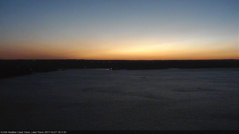 Lake Travis webcam, October 27, 2017 6:30 PM CT