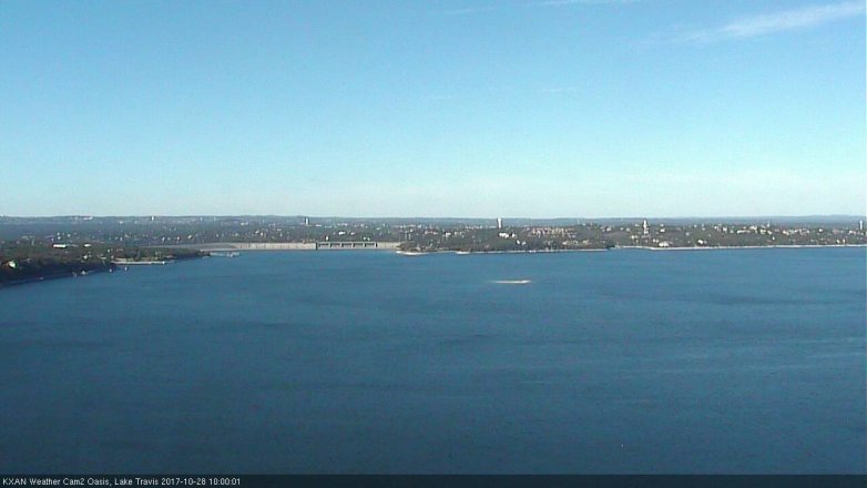 Lake Travis webcam, October 28, 2017 9:30 AM CT