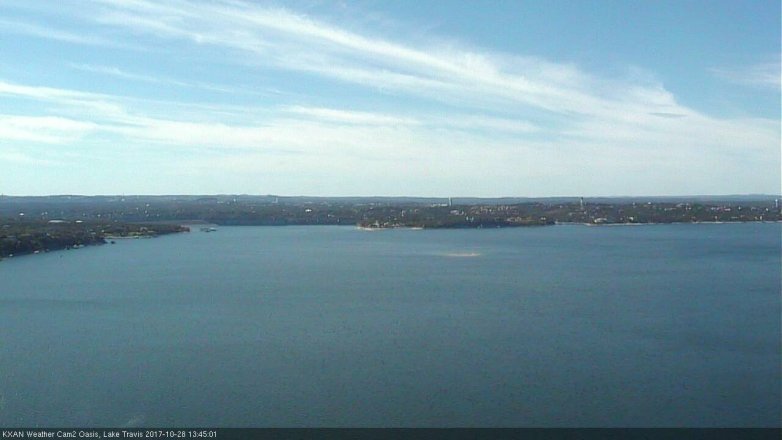 Lake Travis webcam, October 28, 2017 1:10 PM CT