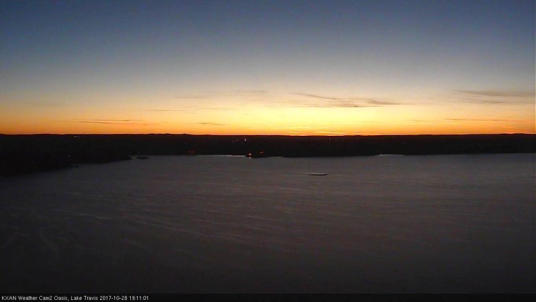 Lake Travis webcam, October 28, 2017 6:25 PM CT