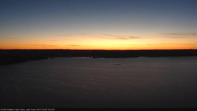 Lake Travis webcam, October 28, 2017 6:40 PM CT