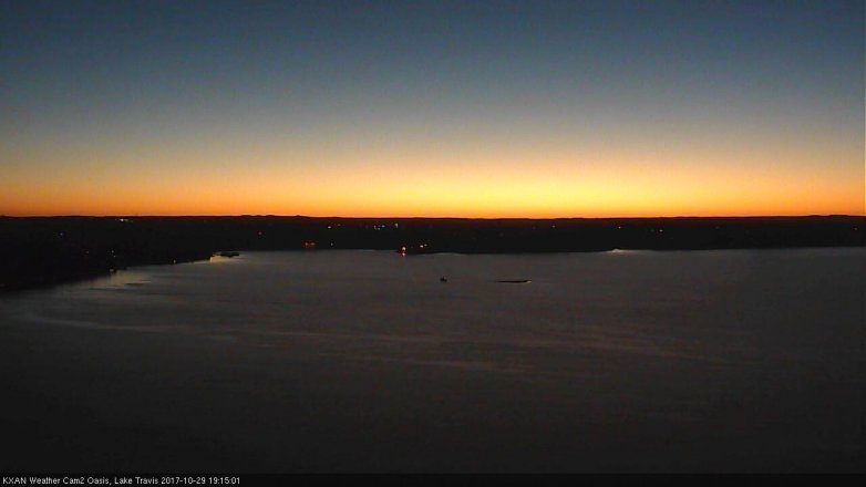 Lake Travis webcam, October 29, 2017 6:40 PM CT