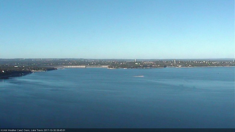 Lake Travis webcam, October 30, 2017 9:15 AM CT