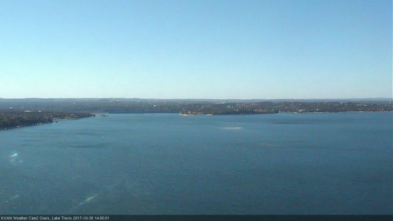 Lake Travis webcam, October 30, 2017 1:15 PM CT