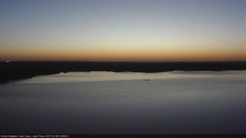 Lake Travis webcam, October 30, 2017 6:20 PM CT
