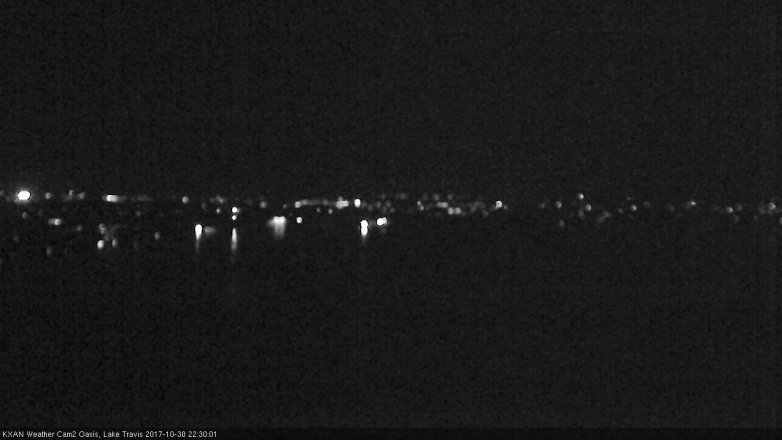 Lake Travis webcam, October 30, 2017 9:45 PM CT