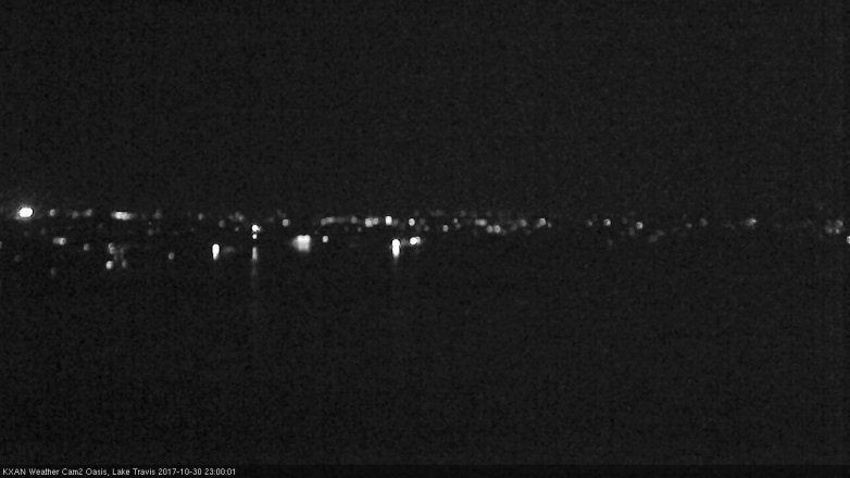Lake Travis webcam, October 30, 2017 10:30 PM CT