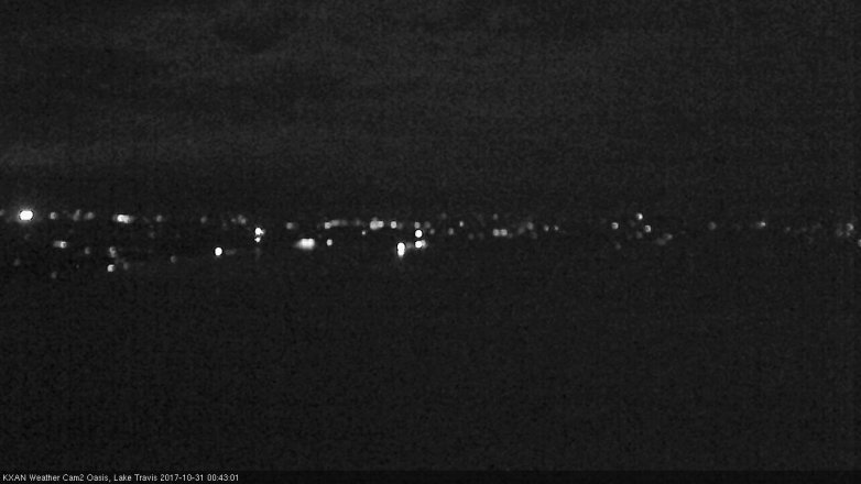 Lake Travis webcam, October 30, 2017 11:50 PM CT