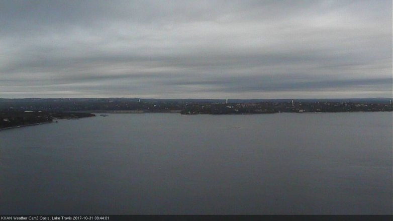 Lake Travis webcam, October 31, 2017 9:05 AM CT