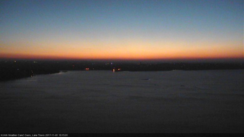 Lake Travis webcam, November 1, 2017 6:30 PM CT