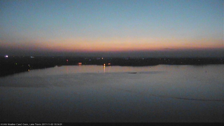 Lake Travis webcam, November 3, 2017 6:40 PM CT