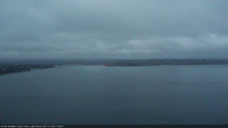 Lake Travis webcam, November 8, 2017 4:50 PM CT