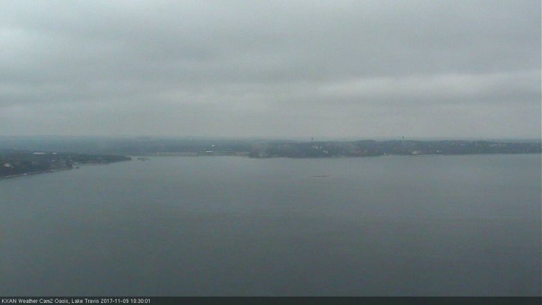 Lake Travis webcam, November 9, 2017 9:40 AM CT