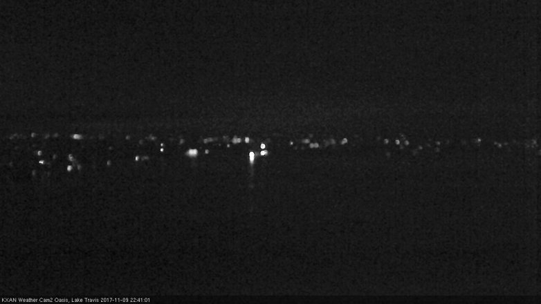 Lake Travis webcam, November 9, 2017 10:00 PM CT