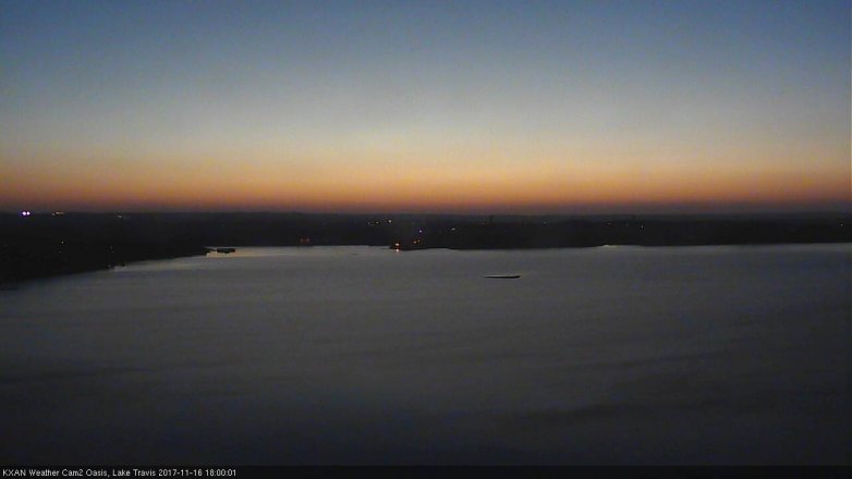 Lake Travis webcam, November 16, 2017 5:20 PM CT