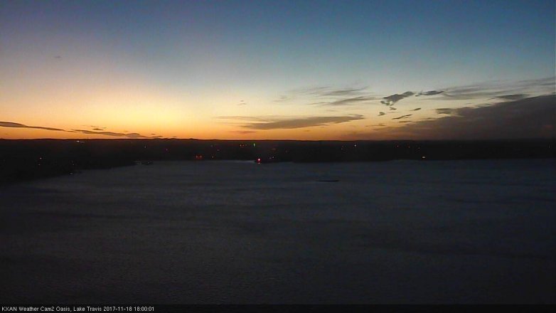 Lake Travis webcam, November 18, 2017 5:30 PM CT