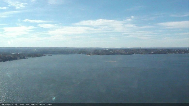 Lake Travis webcam, November 22, 2017 1:10 PM CT