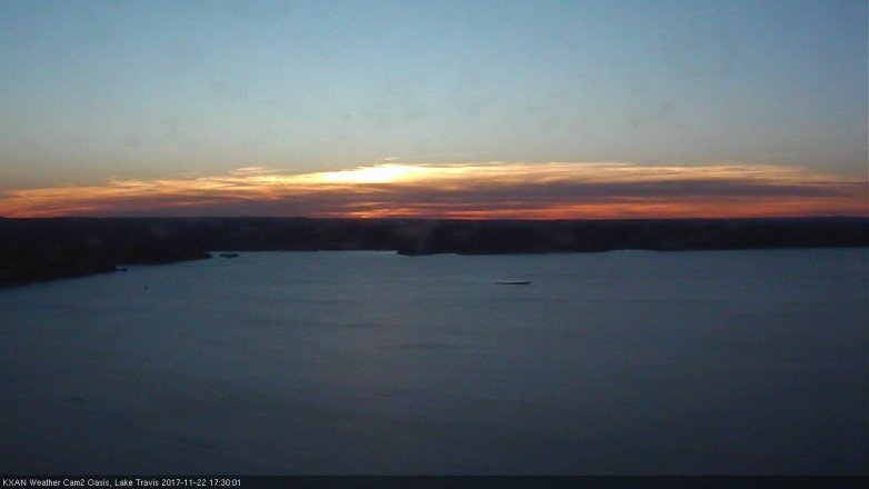 Lake Travis webcam, November 22, 2017 4:50 PM CT