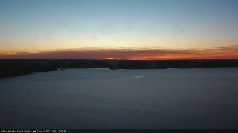 Lake Travis webcam, November 22, 2017 5:15 PM CT