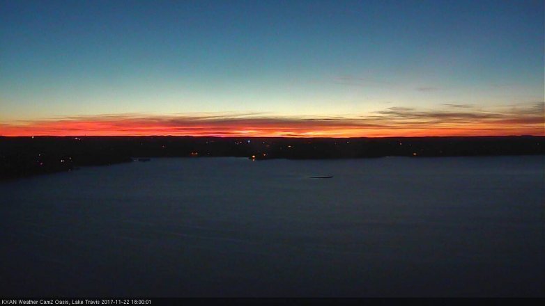 Lake Travis webcam, November 22, 2017 5:20 PM CT