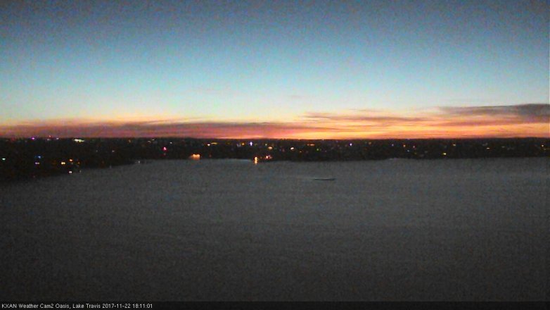 Lake Travis webcam, November 22, 2017 5:30 PM CT