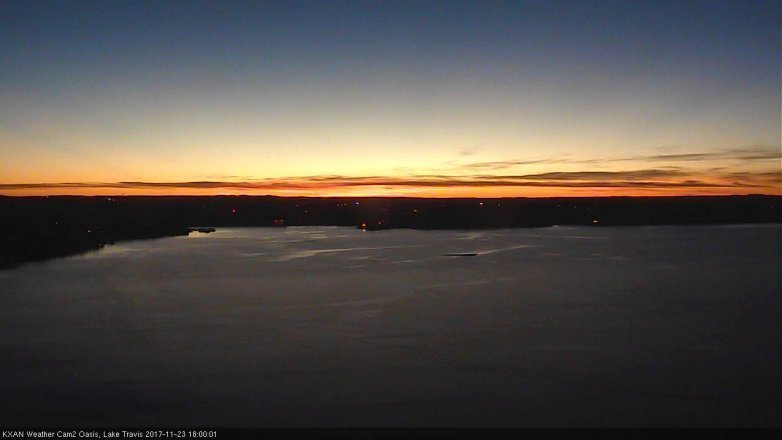 Lake Travis webcam, November 23, 2017 5:20 PM CT