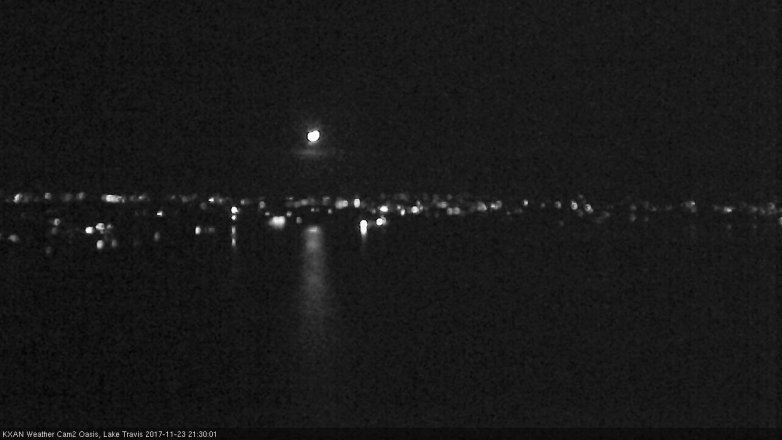Lake Travis webcam, November 23, 2017 9:00 PM CT