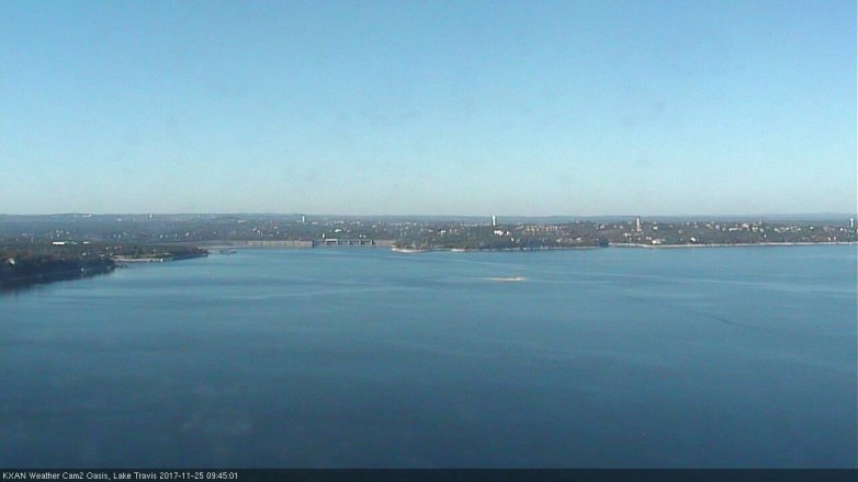 Lake Travis webcam, November 25, 2017 9:00 AM CT