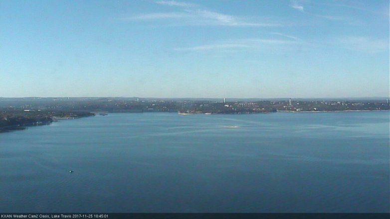 Lake Travis webcam, November 25, 2017 10:00 AM CT