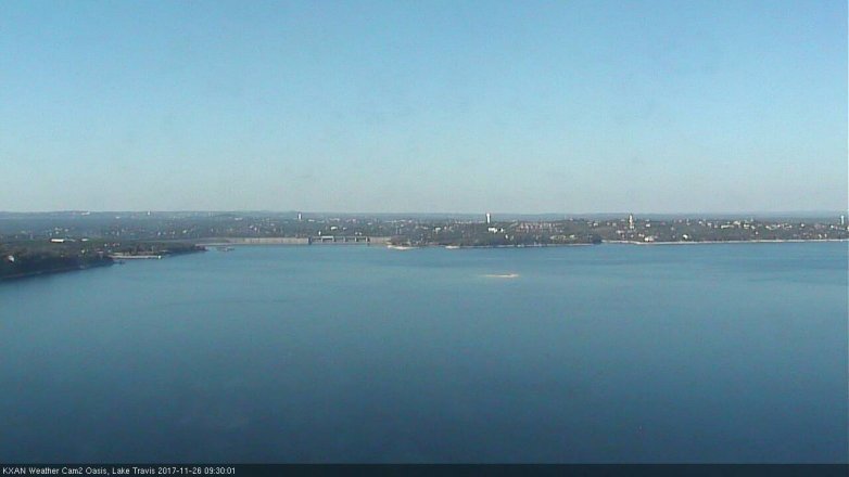 Lake Travis webcam, November 26, 2017 9:00 AM CT