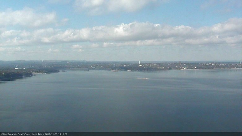Lake Travis webcam, November 27, 2017 9:25 AM CT