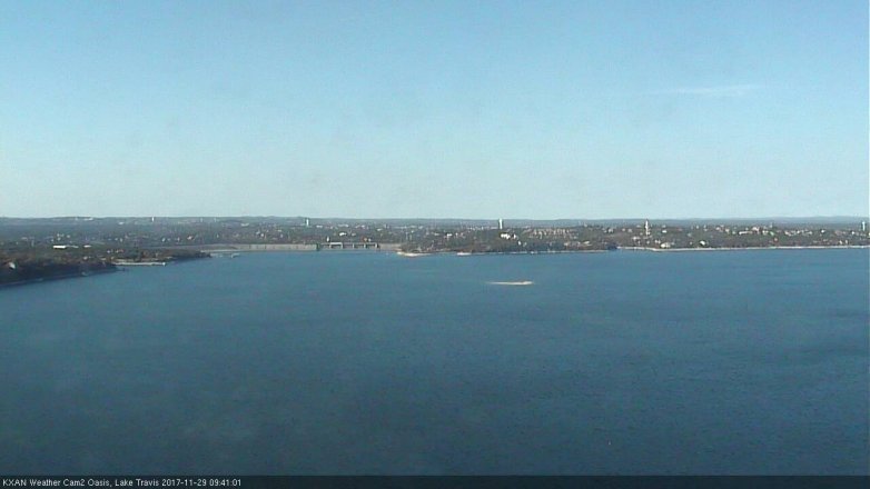 Lake Travis webcam, November 29, 2017 9:10 AM CT