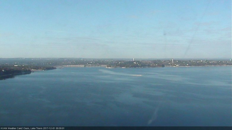 Lake Travis webcam, December 1, 2017 9:00 AM CT