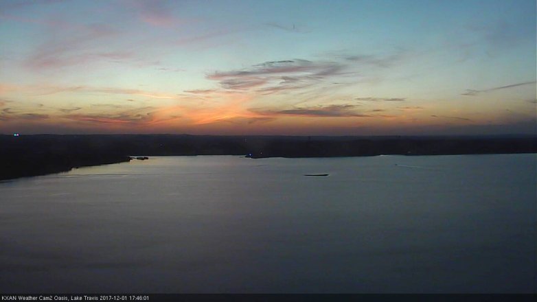 Lake Travis webcam, December 1, 2017 5:10 PM CT