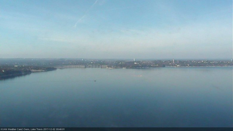 Lake Travis webcam, December 2, 2017 9:00 AM CT