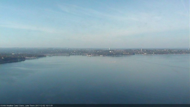 Lake Travis webcam, December 2, 2017 9:20 AM CT