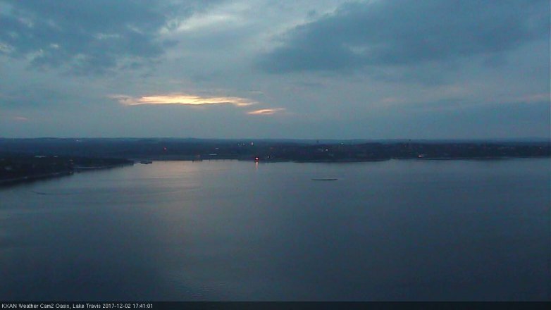 Lake Travis webcam, December 2, 2017 4:55 PM CT