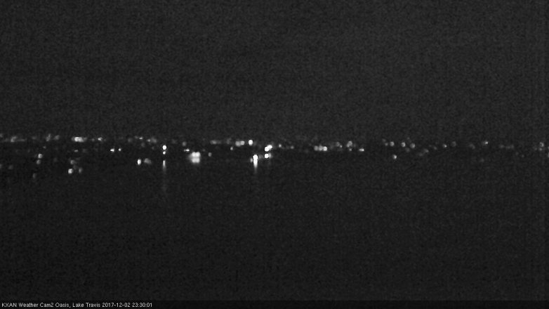 Lake Travis webcam, December 2, 2017 10:45 PM CT
