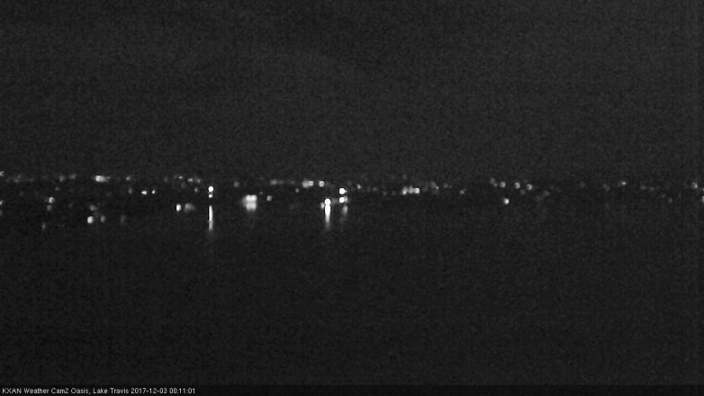 Lake Travis webcam, December 2, 2017 11:40 PM CT