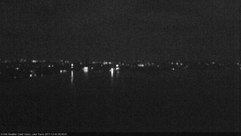 Lake Travis webcam, December 2, 2017 11:45 PM CT