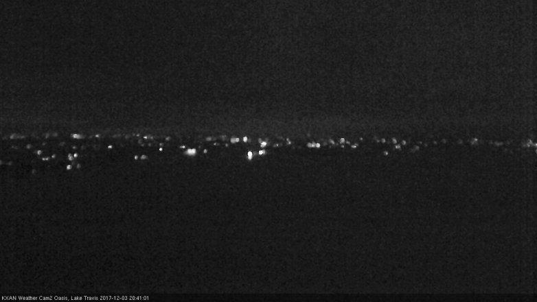 Lake Travis webcam, December 3, 2017 8:00 PM CT