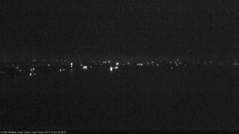 Lake Travis webcam, December 3, 2017 9:30 PM CT