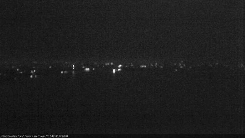 Lake Travis webcam, December 3, 2017 9:50 PM CT