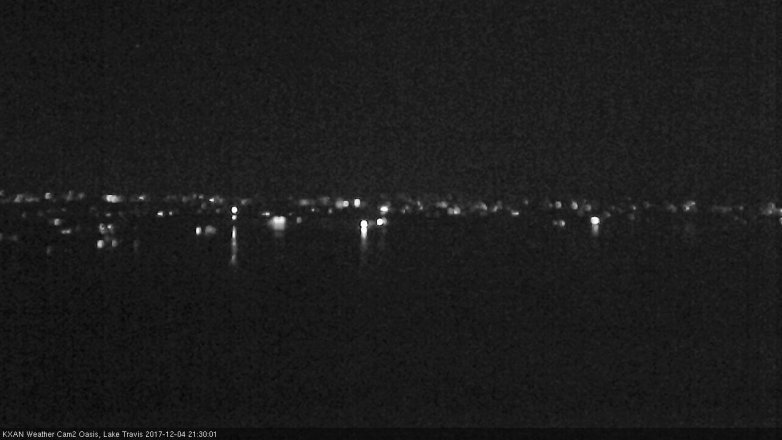 Lake Travis webcam, December 4, 2017 8:35 PM CT