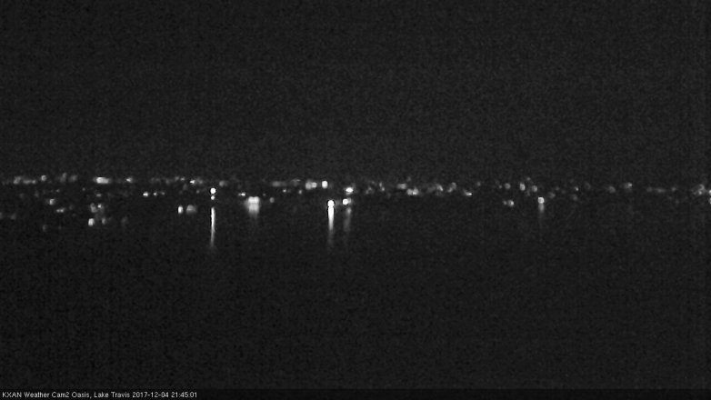 Lake Travis webcam, December 4, 2017 9:00 PM CT
