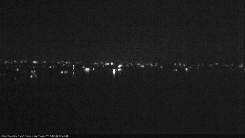 Lake Travis webcam, December 4, 2017 9:55 PM CT