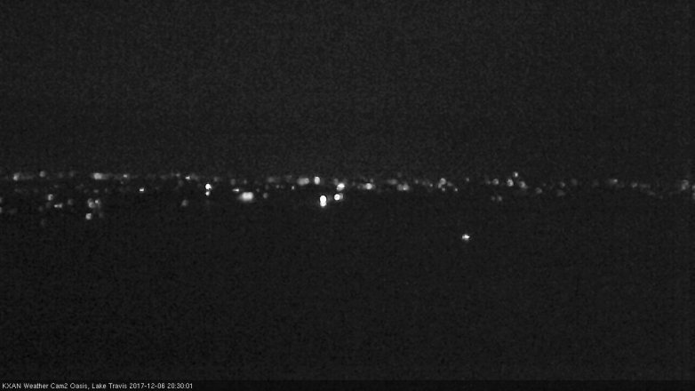 Lake Travis webcam, December 6, 2017 8:00 PM CT