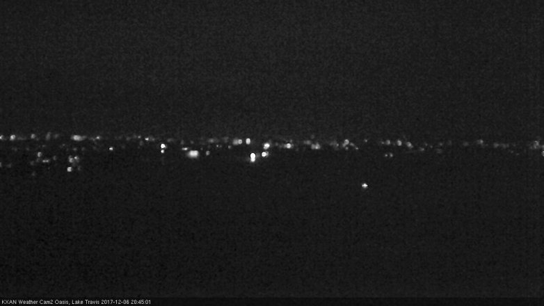 Lake Travis webcam, December 6, 2017 8:05 PM CT