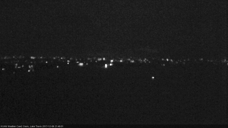 Lake Travis webcam, December 6, 2017 9:00 PM CT
