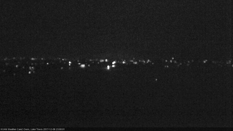 Lake Travis webcam, December 6, 2017 10:30 PM CT